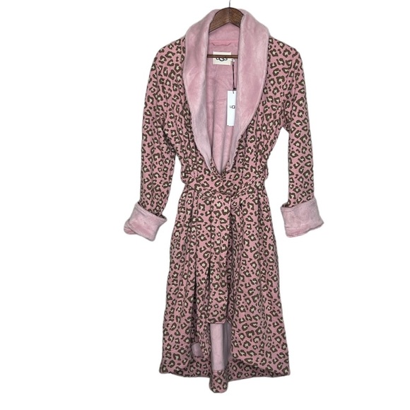 UGG Duffield II Double Knit Fleece Luxurious Pink Heather Robe - Picture 8 of 16